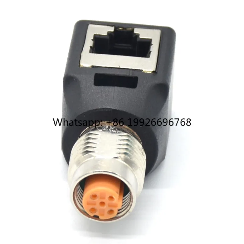 Waterproof M12 to Rj45 Adapter 4 Pin D Code Industrial Connector Industrial Circular Connectors Substitute Parts