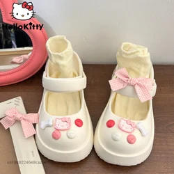 Sanrio Hello Kitty Shoes Sweet Slippers Y2k Girl Summer Sandals Kawaii Women Soft Thick Sole Flat Shoes Korean Luxury Slippers