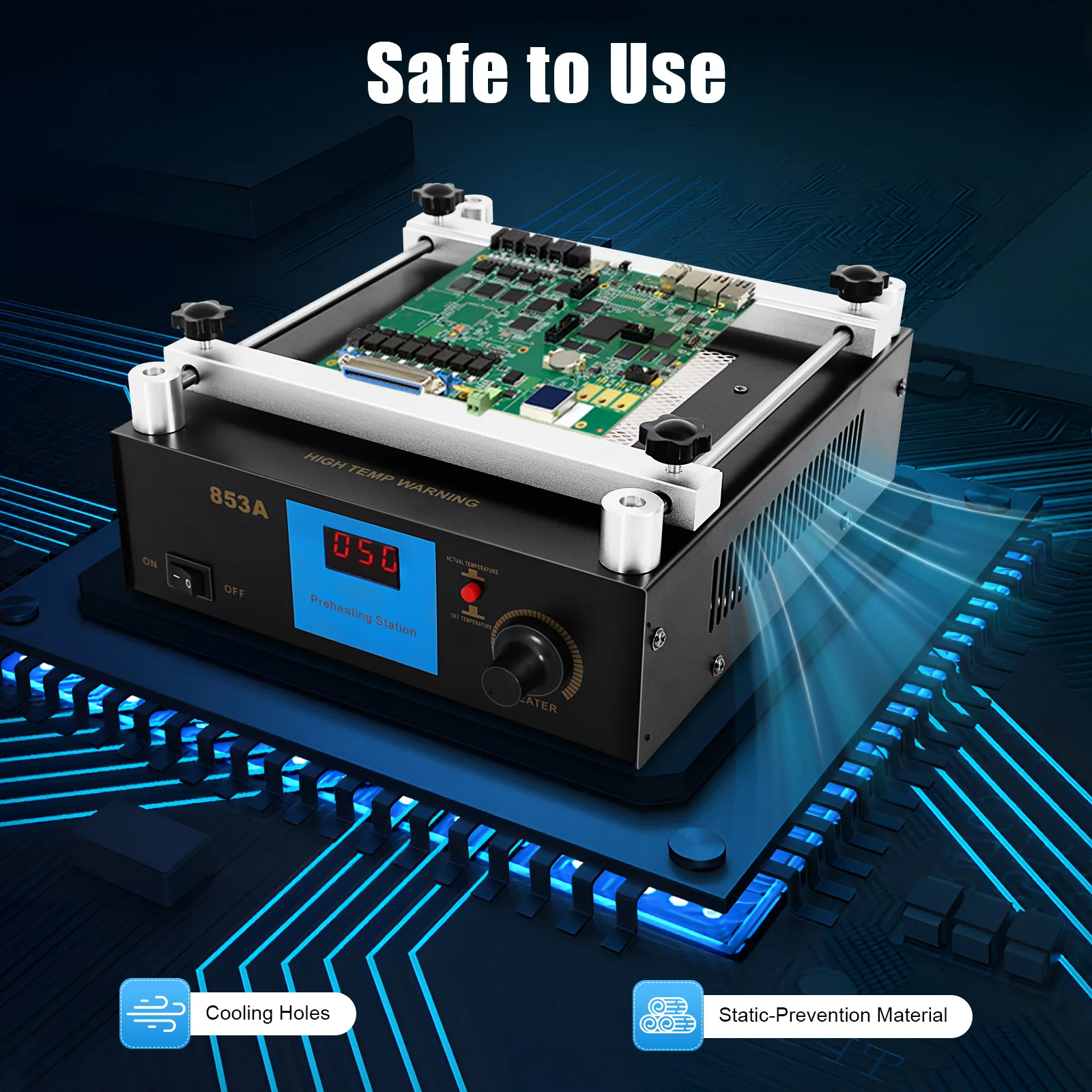 

450W Infrared Preheating Station LED Display Hot Plate Table Preheating Platform 120*120mm For PCB LCD Screen Repair