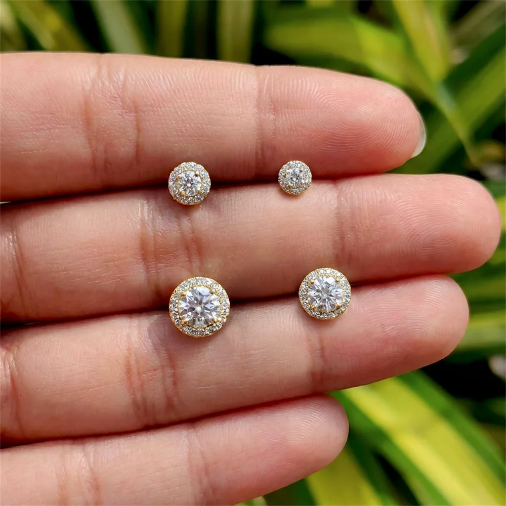 AIDE 925 Sterling Silber 1 Stück Sechsklauen Funkelnder Moissanit Damen Multi-Größen Flacher Rücken Knorpelpiercing Hochzeits-Brautgeschenk – Detail 3