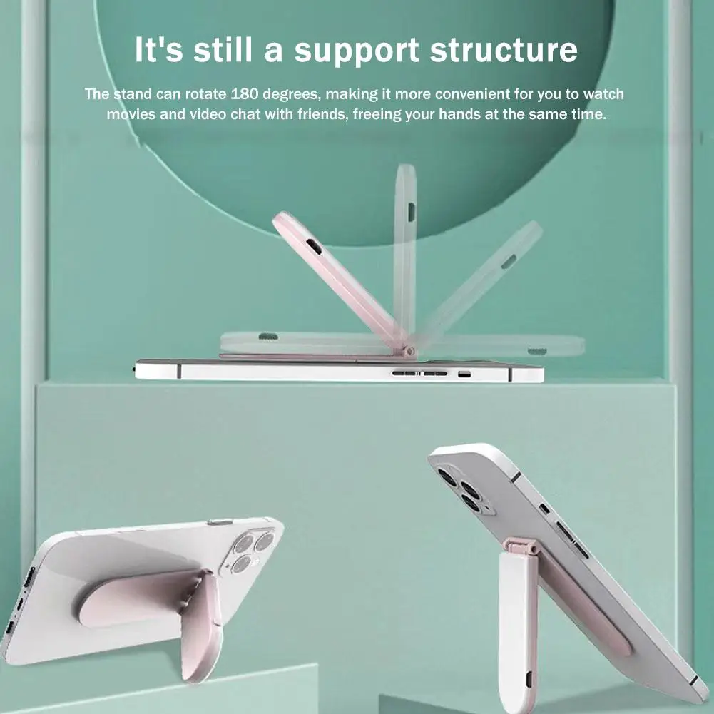 حامل هاتف قابل للطي وقابل للتعديل مع مرآة مكياج وإضاءة حلقية للبث المباشر
