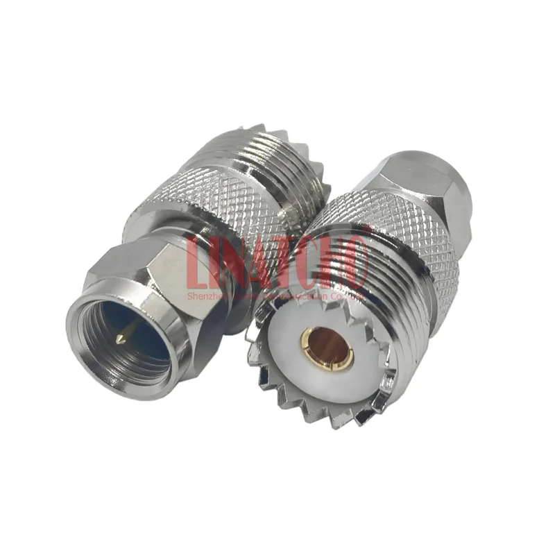 UHF Female SO-239 to F Male Coaxial Adapter for TV Antenna Wireless LAN Devices