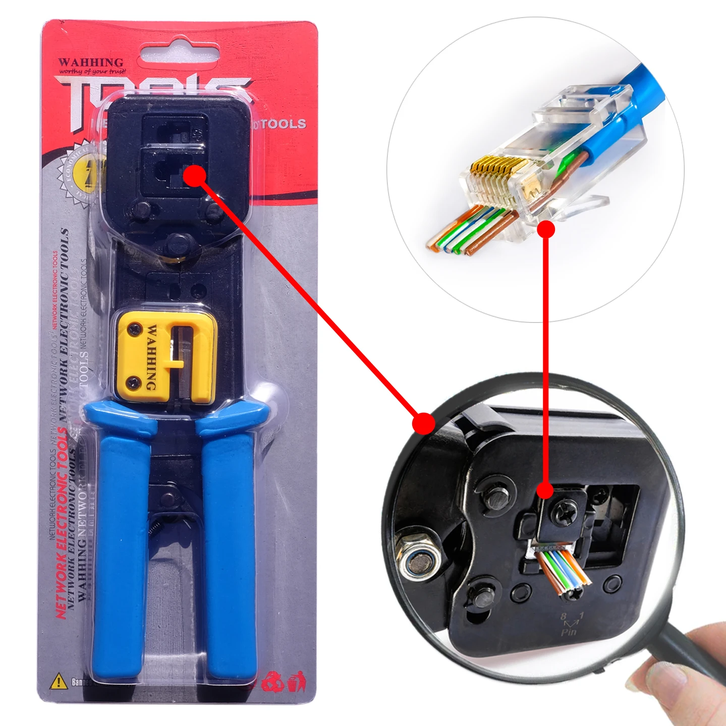 Mạng Kìm RJ45 RJ11 Uốn Tóc Bồng Cáp Vũ Nữ Thoát Y Crimper RJ45 Nhấn Dòng Kẹp Kìm