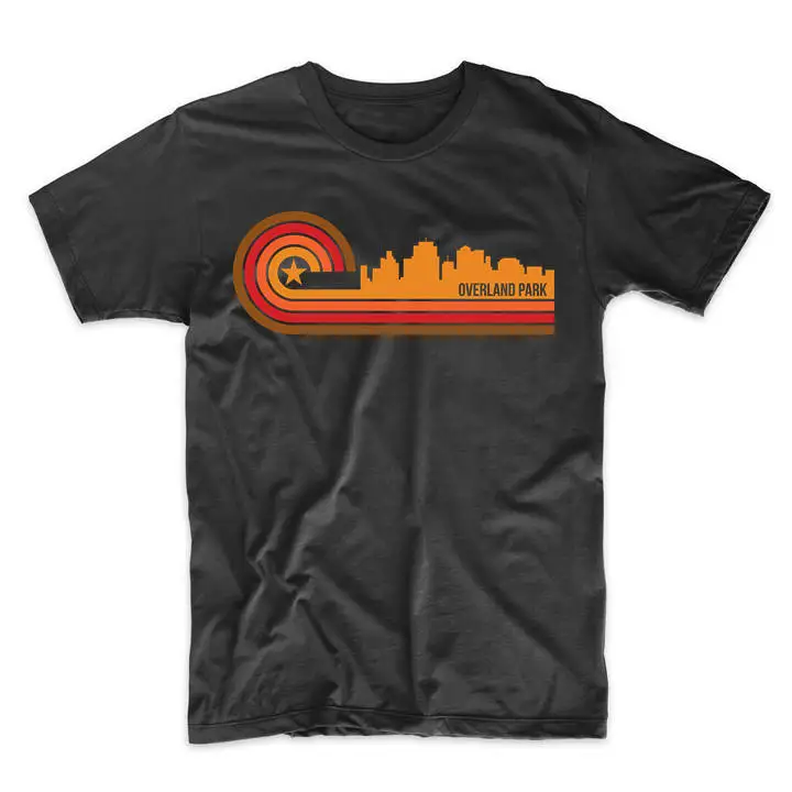 Overland Park T Shirt Retro Style Kansas Skyline Men'S Ks