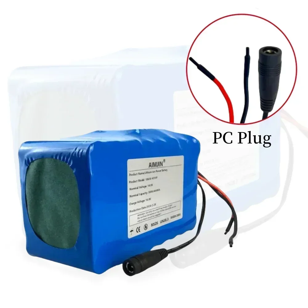 

14.8V 30Ah 4S10P 18650 Battery Pack 444Wh with BMS & 16.8V Charger