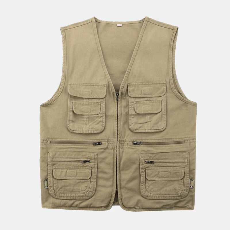 

Men's Tactical Vest Multi-Pocket Solid Color Tooling Style Outdoor Fishing Plus Size 5XL 6XL Casual Vest Male Sleeveless Jacket