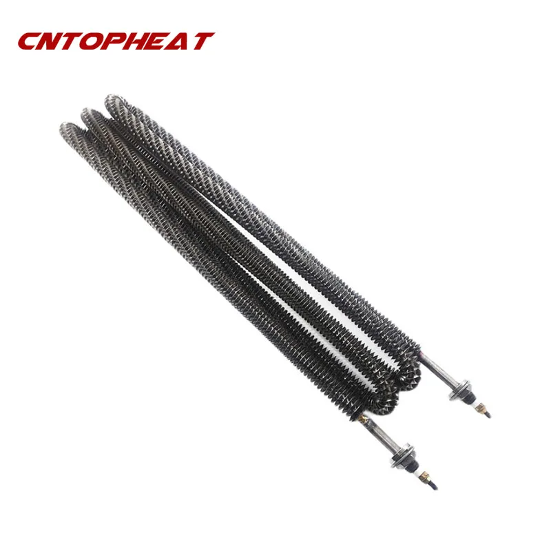 220V 4000W Fin Heater Round Type Stainless Steel Hot Air Heater Electric Spiral Heating Resistance With M12 Thread