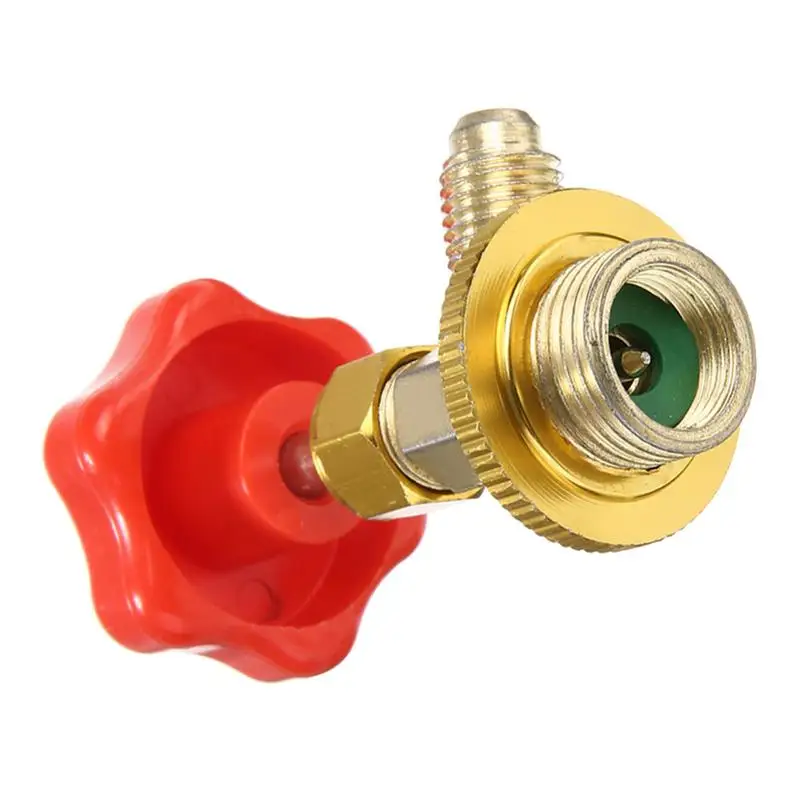 Red R-134A Can Canister Opener Brass Valve Bottle Opener Car Refrigerant Can Bottle Tap Opener Valve Tool Accessories M14/1/4