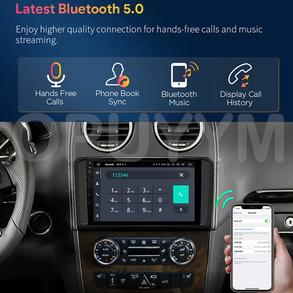 Multimedia Navigation For Hyundai i10 2007 2008 2009 2010 -2013 Android 15 Carplay Auto Car Radio Player WIFI+4G 2DIN Stereo DSP