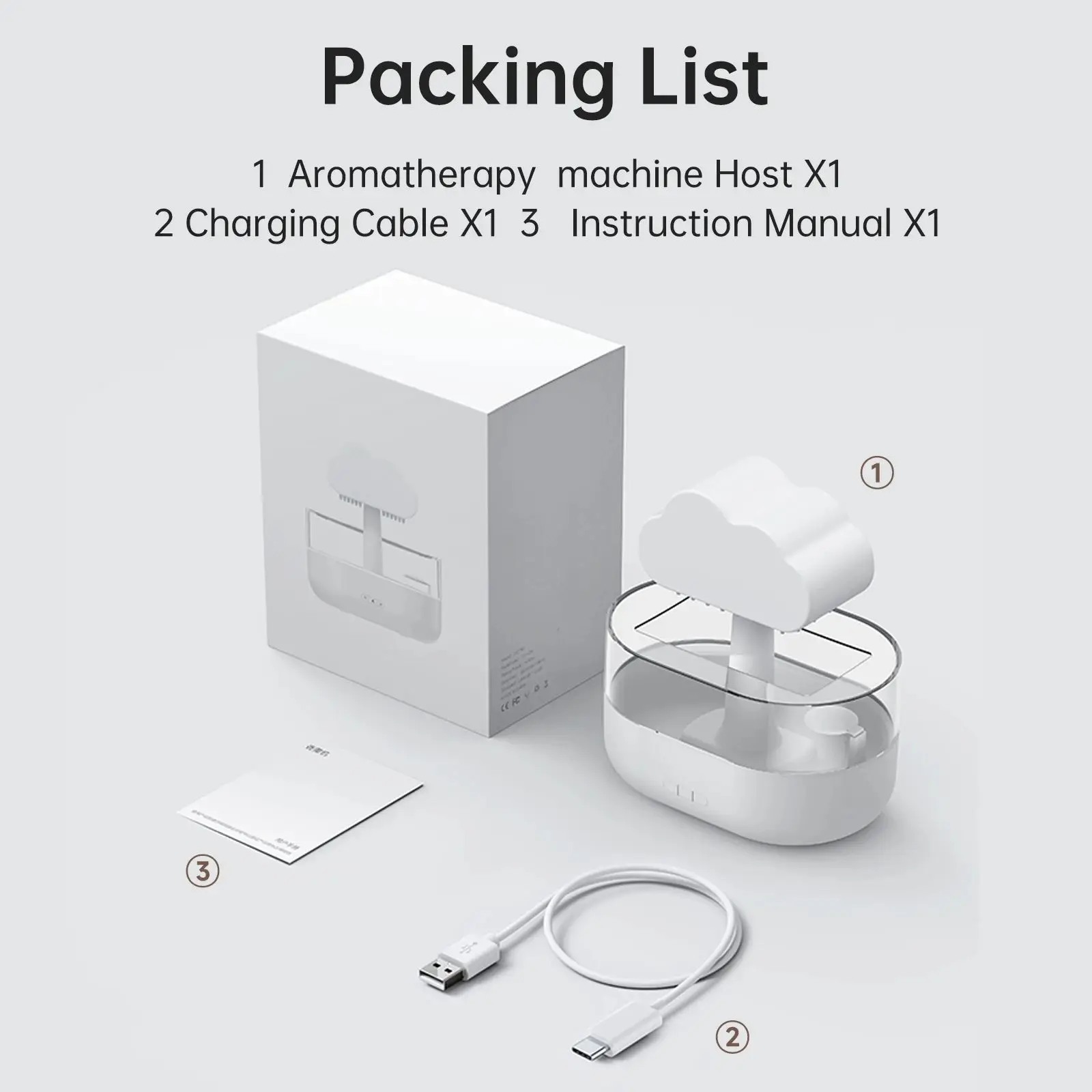 VISSKO Rain Clouds Aroma Diffuser Zen Raindrops Air Humidifier Essential Oil Diffuser USB Desktop Ultrasonic Sprayer  For Home