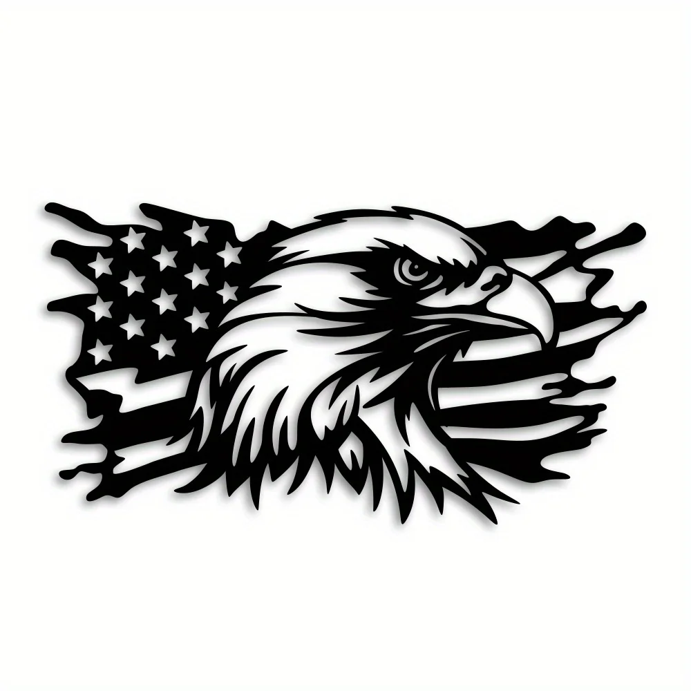 

Patriotic American Flag Eagle Metal Wall Decor - Versatile wall art for Independence Day, Christmas, Halloween and Thanksgiving