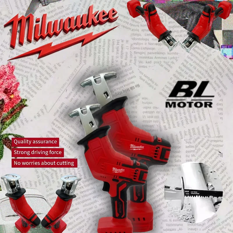 Milwaukee scie alternative électrique sans fil outils électriques de coupe rapide scie de coupe électrique scie de coupe de tuyaux en bois et en métal