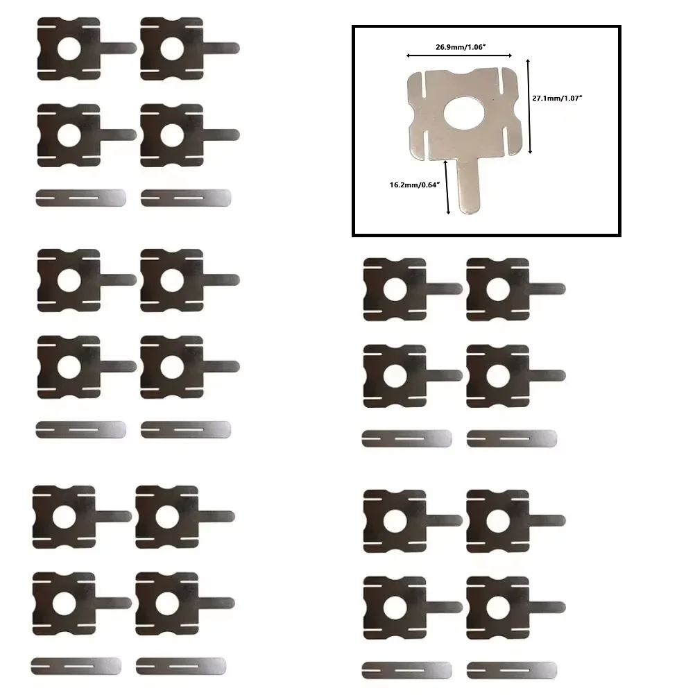 5 Sets (30 Pieces), 18650 Lithium Battery Nickel Sheet Spot Welding Nickel Plate Battery Nickel Plated Sheet U-Shaped Strip Shee