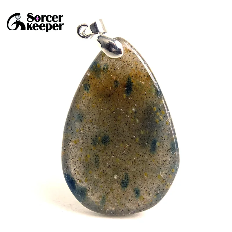 Natural Granite Stone Beads Gray Blue Spot K2 Jasper Pendant For Jewelry Making DIY Crystal Charm Necklaces Accessories BM723