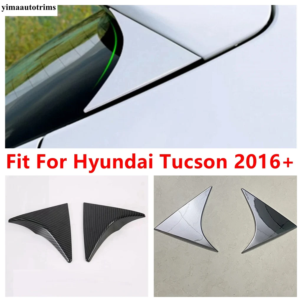 

Car Rear Tail Window Triangle Spoiler Panel Sequins Decoration Cover Trim For Hyundai Tucson 2016 - 2020 ABS Chrome Accessories