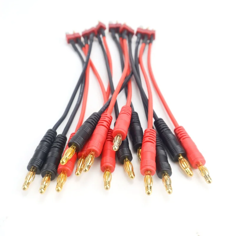 Charge Lead to 4.0mm Banana Plugs Charge Cable Silicone Wire 16AWG For Lipo Battery 15CM T Plug