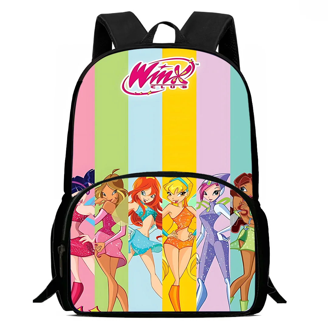 Kids Backpacks Anime Girl W-Winx Boys and Girls Student Birthday Gift Child School Bags Large Capacity Camping Durable Rucksack