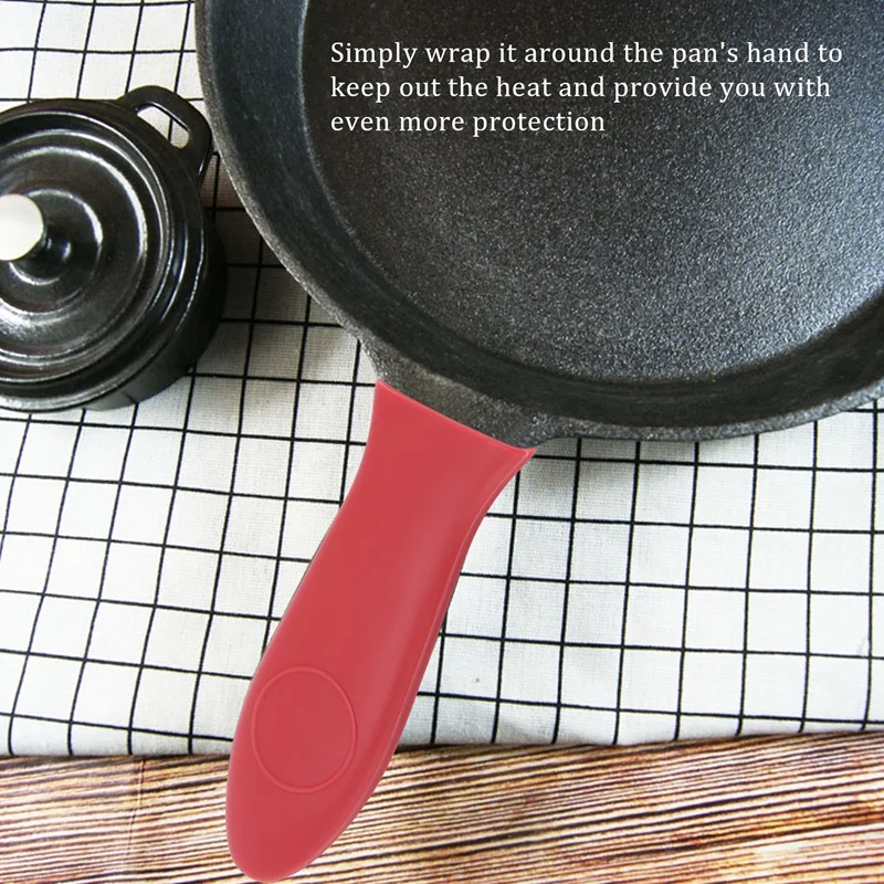 10 Pack Pot Holders Cover, Silicone Hot Handle Holders, Pan Scraper & Non-Slip Rubber Heat Resistant Holder Sleeves