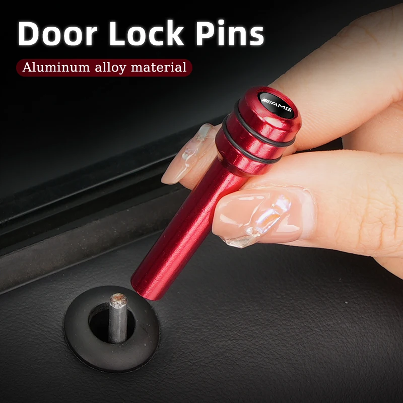 Alloy Car Door Lock Pins for Mercedes Benz AMG Logo W210 W203 W204 W205 W211 W212 C180 A200 CLA CLK CLS Modified Accessories view 4