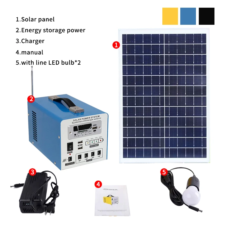 Outdoor Portable Solar Power Station USB Mobile Supply 84Wh 144Wh Solar Generator High Power Energy Storage System With Radio