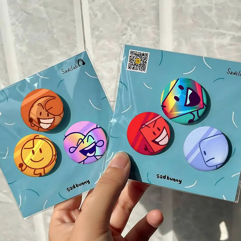 Bfdi B-Battle For Dream Island Badges Peripheral Lapel Pins Tinplate Round Brooch For Shoulder Bag Accessories Souvenir Gifts