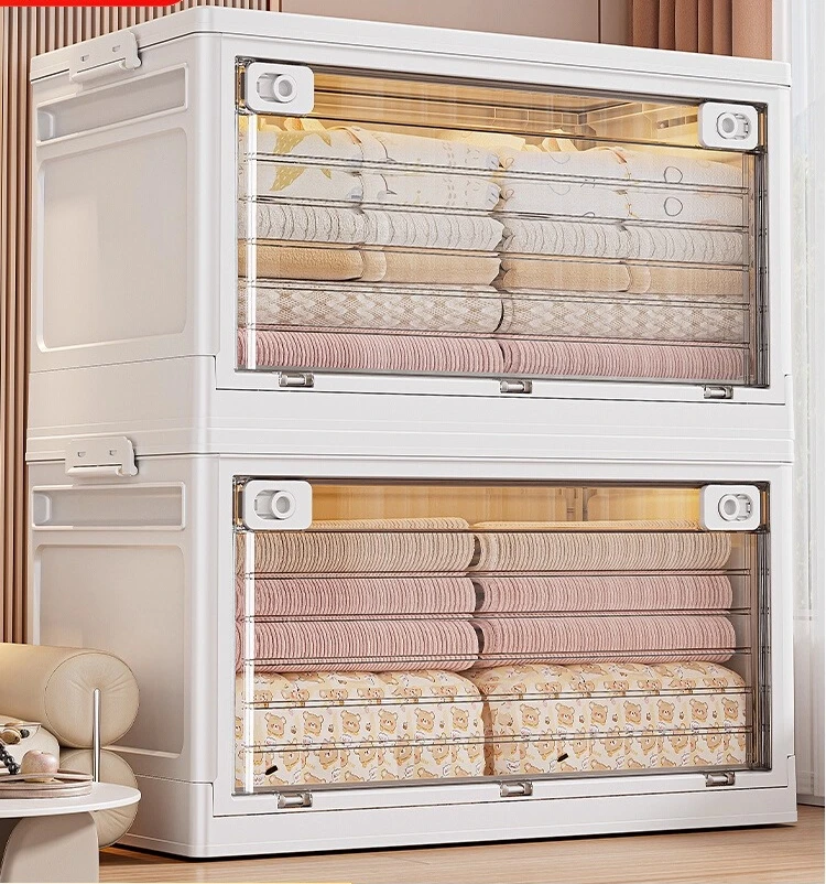 Folding clothes storage box Household wardrobe storage finishing box Large capacity oversized plastic toys Clothing storage box