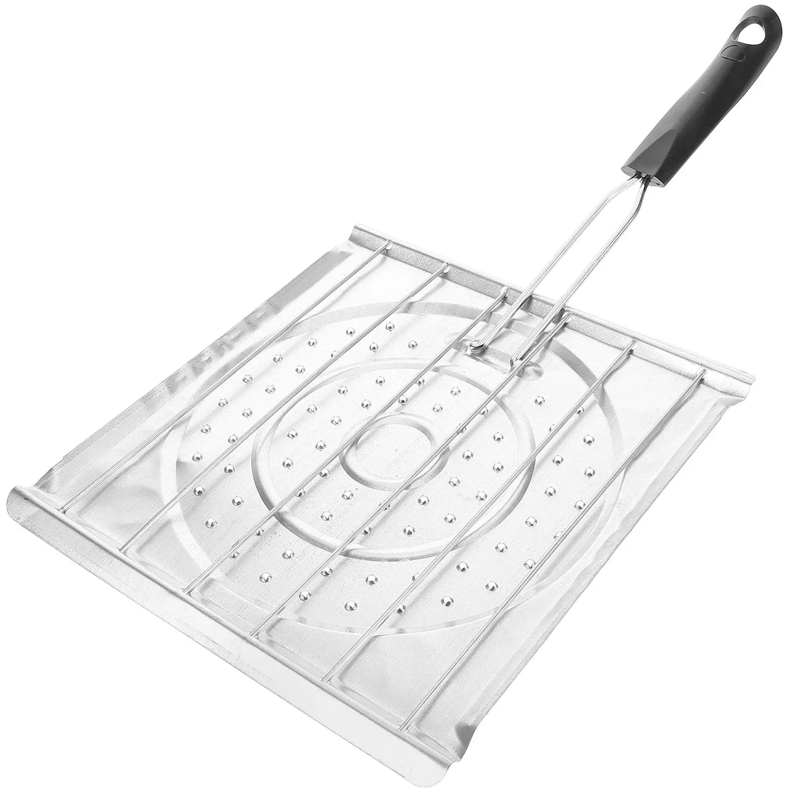 

Perforated Iron Toaster Rack Durable Plastic Handle Noncoated Surface Camping Stove Top Gas Burners Arepas Bread