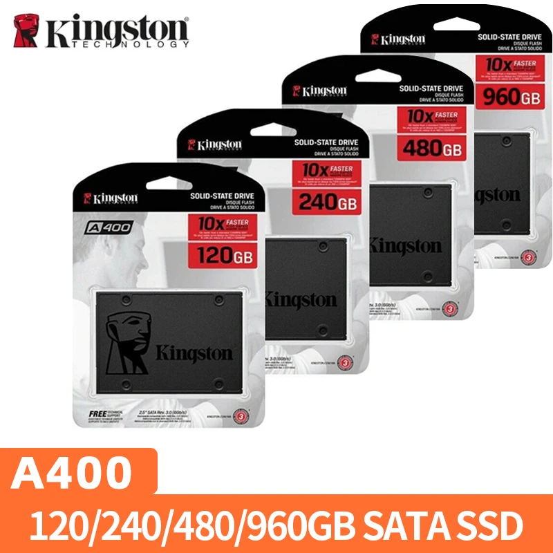 Kingston ssd unidade de estado sólido interna a400 960gb 480gb 240gb 120gb 2.5 Polegada ssd sata iii hdd disco rígido para computador portátil desktop