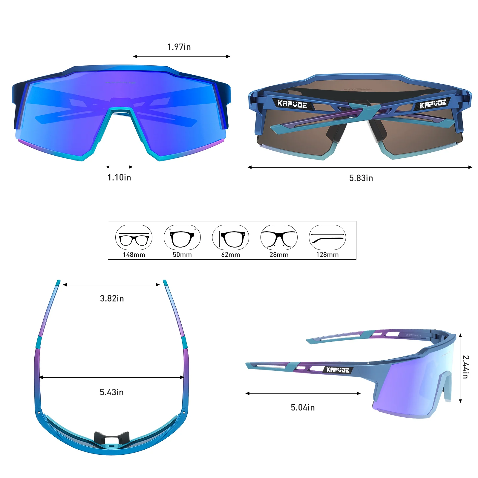 KAPVOE Cycling Glasses TR90 Frame for Men Women UV400 Outdoor Sports Sunglasses Cycling MTB Driving Baseball Running Glasses