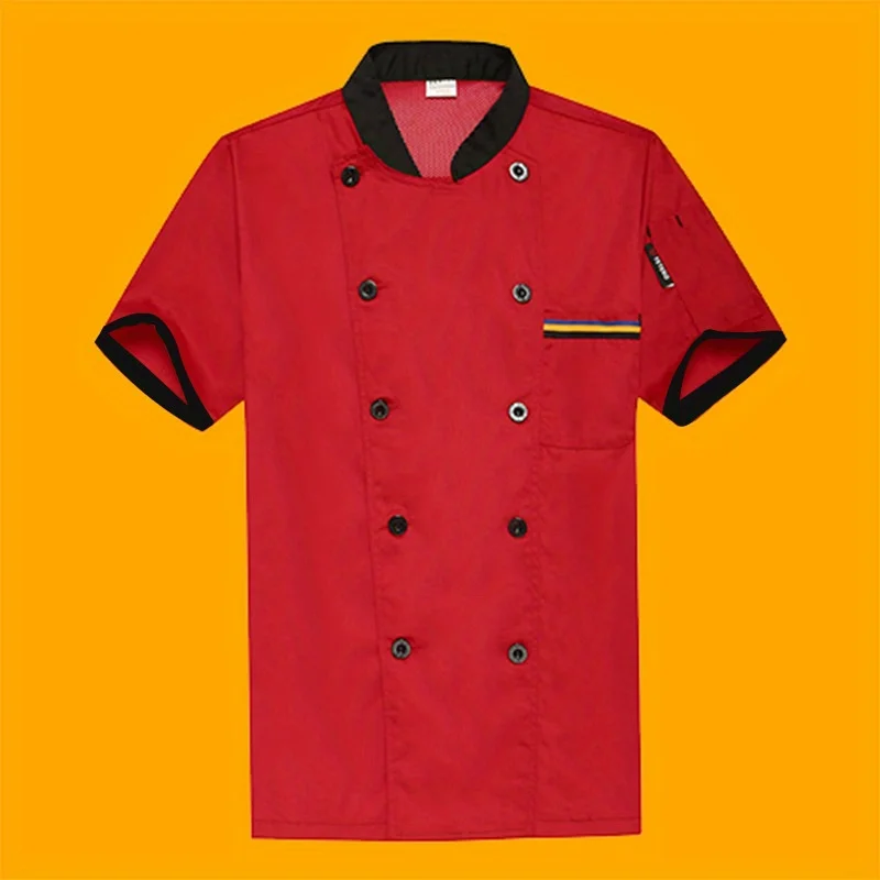Neue Unisex Restaurant Küche Chef Uniform Hemd Kurzarm Koch Jacke Arbeitskleidung