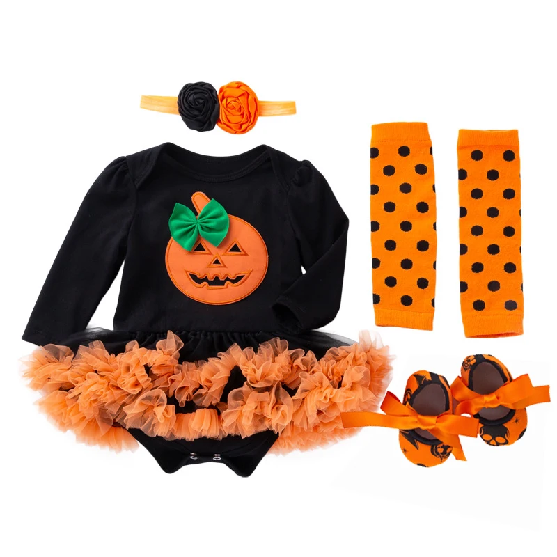 0-24M Baby girl kids costume Pumpkin clothes Newborn romper Infant tutu dress outfit Cosplay Bodysuit Toddler Halloween Clothing