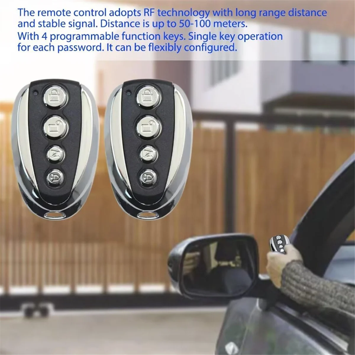 

FEB-Remote Control for Automatic Gate Opener -433.92 MHz Electric Rolling Driveway Security Kit with Backup