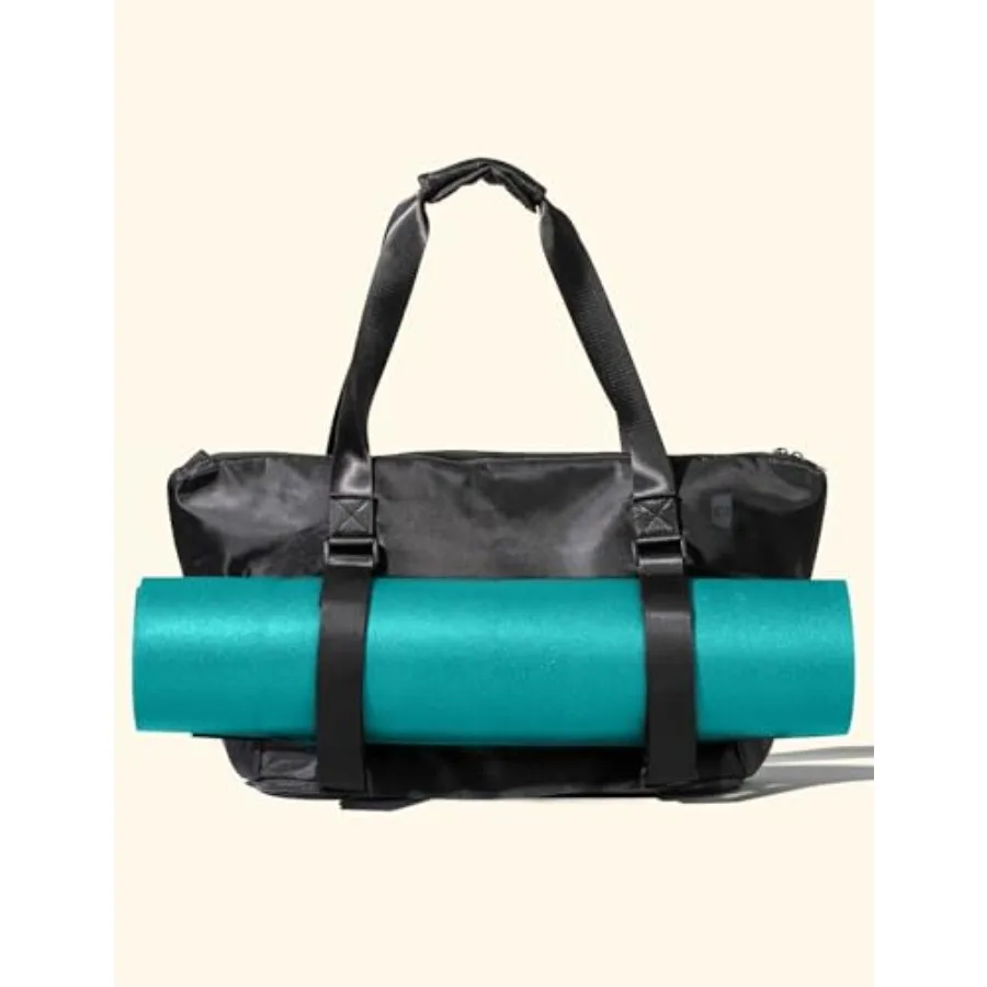 

Yoga Mat Carrier: Extendable, Built-In Mat Straps and Laptop Pocket. Carry All Yoga Gym Work Accessories. Large Yoga Gym Tote B