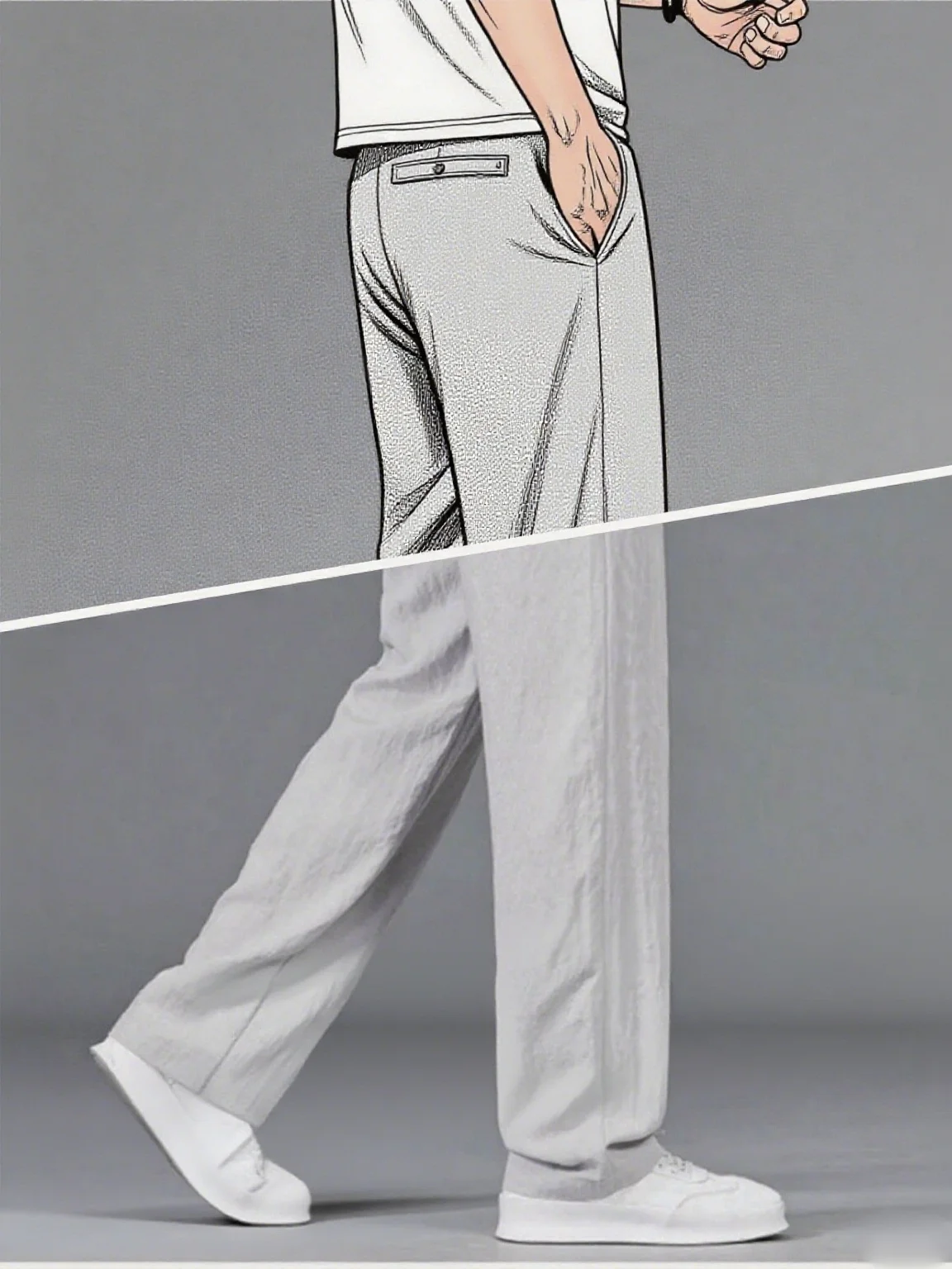 Летние тонкие мужские льняные брюки из ледяного шелка