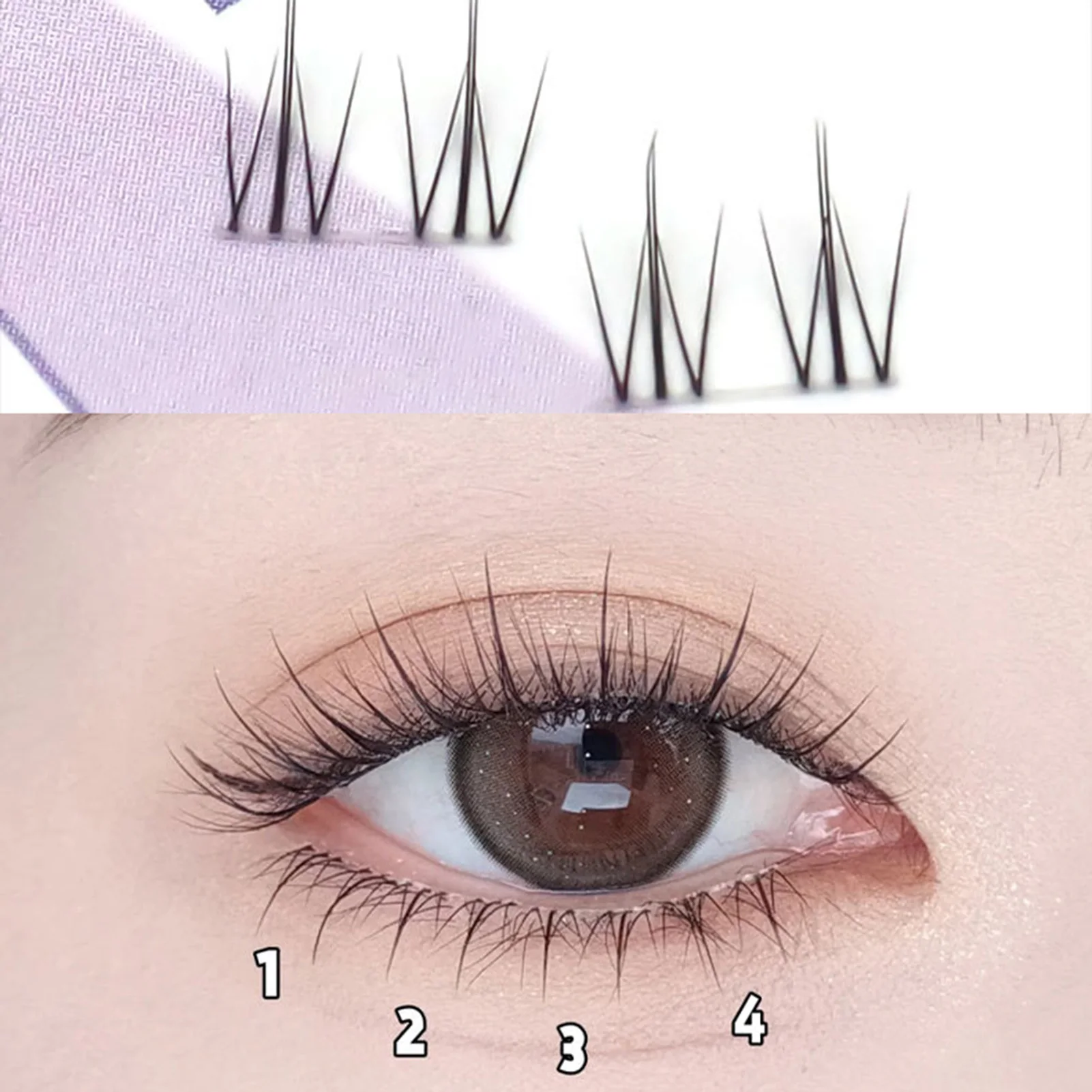 Natural Lower lashes 6mm Segmented Bottom False Eyelashes Women Wispy Fake Eyelashes for Beauty Eye Cosplay DIY Makeup