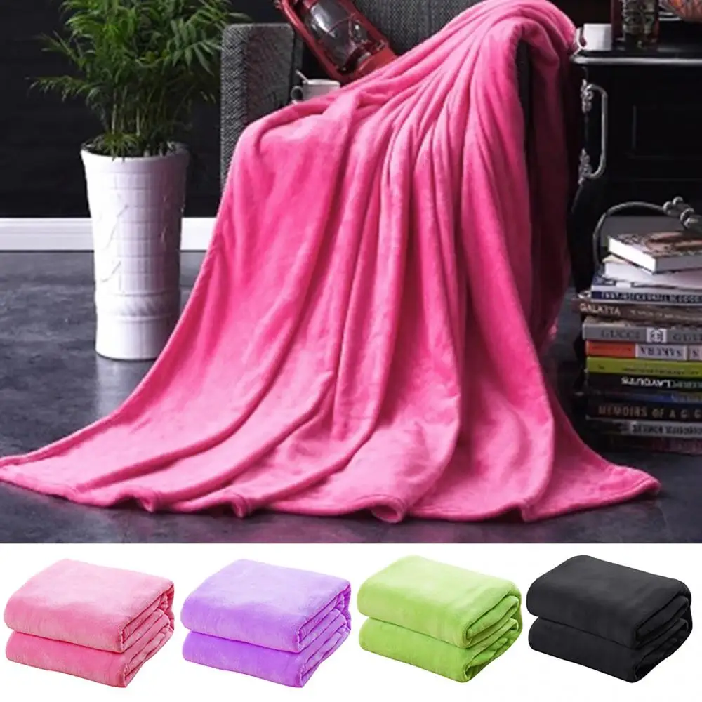 Warm Blanket Soft Solid Color Home Living Room Bedspread Cover Rug Sofa Decor