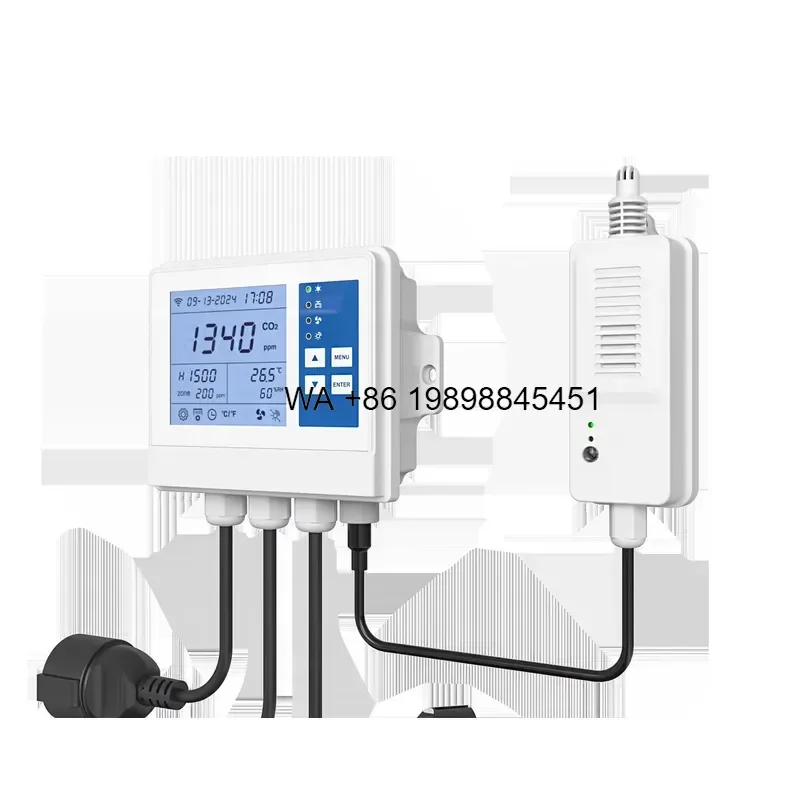 Wmwmnu Smart CO2 Controller for Grow Tent Aquarium Display Alarm Plug and Play Energy Saving SA1600PRO