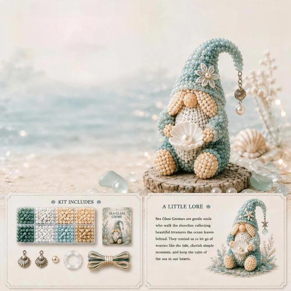 3D Dwarf Figurine Bead DIY Kit Handmade Beginner-friendly Beaded Dwarf Ornament Craft Kit with A Pendant and Instruction
