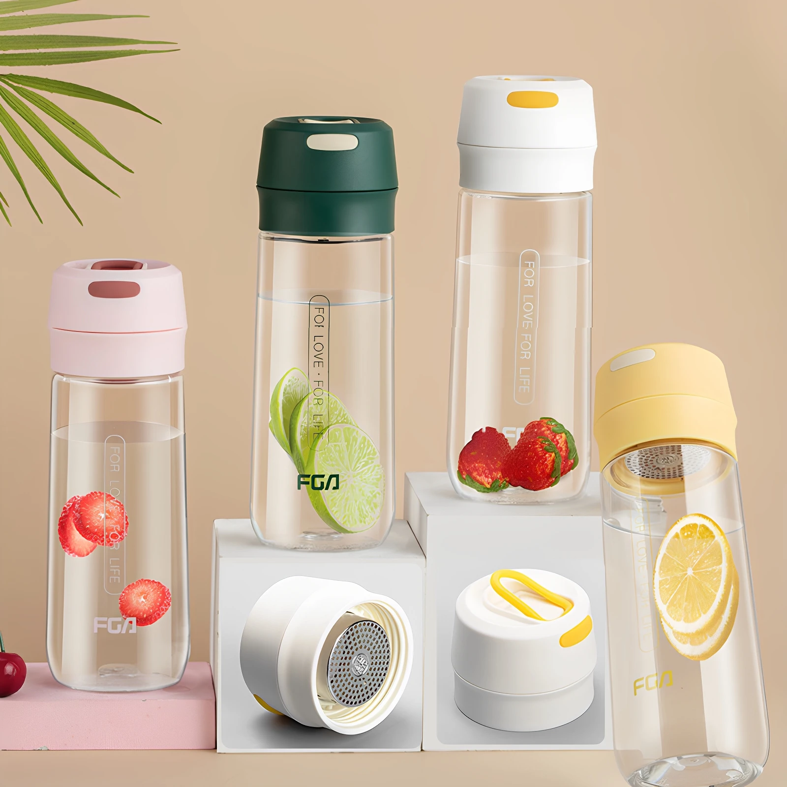 Vaso de Plástico Fugang Resistente a Altas Temperaturas, Vaso Deportivo para Fitness, Vaso Portátil para Oficina con Filtro p...