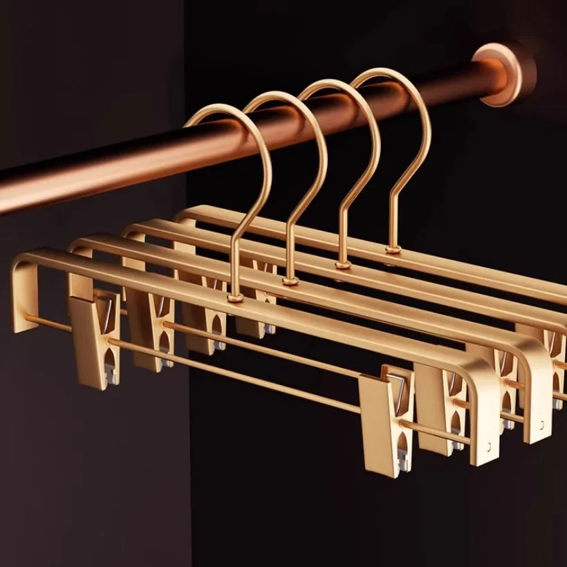 

5/10PC Wardrobe Pants Hanger Aluminum Alloy Trousers Rack,30CM Metal Clothes Hanger Closet Organizer Jeans skirts