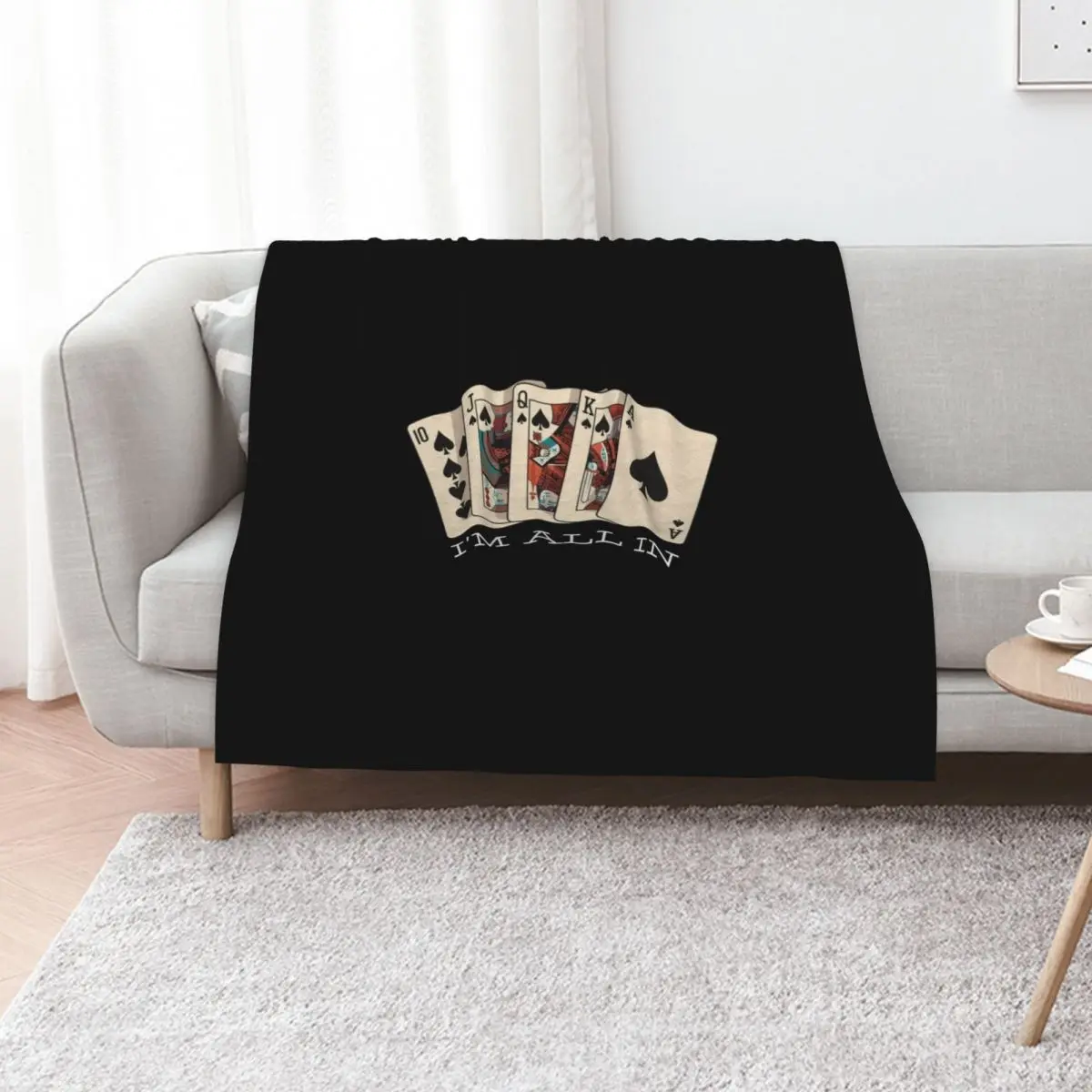 I'm All In - Royal Flush - Poker Throw Blanket Furrys Hairy Comforter Stuffeds Beach Luxury Brand Blankets