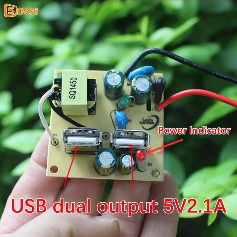 Switching Power Supply Module Board 5V 2.1A 2 Way USB Output Fast Charing Power Module 220V To 5V Isolation Switch Power