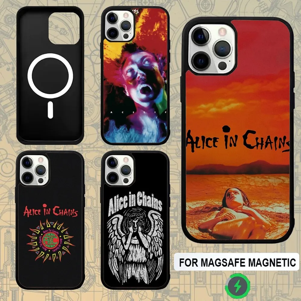 

Band A-Alice in Chains Phone Case For IPhone 16,15,Pro,Max,Case 14,Plus,13,12,11 Magesafe Magnetic Wireless Charge Cover