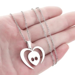 CHENGXUN Tokio Hotel Alien Pendant Necklace for Women Girls Stainless Steel Bill Kaulitz Sign Charm Chain Fandom Symbol