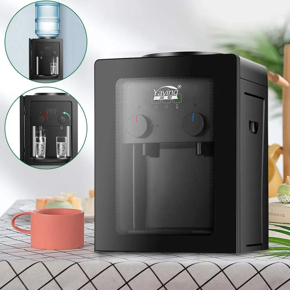 500W Electric Water Dispenser& Cold Water Dispenser, W/ Stainless Steel Heating Liner 27x23.5x37cm