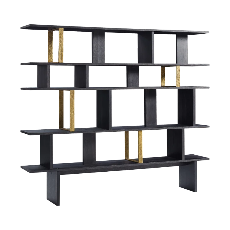 

Nordic British expression imported oak natural solid wood retro bookshelf