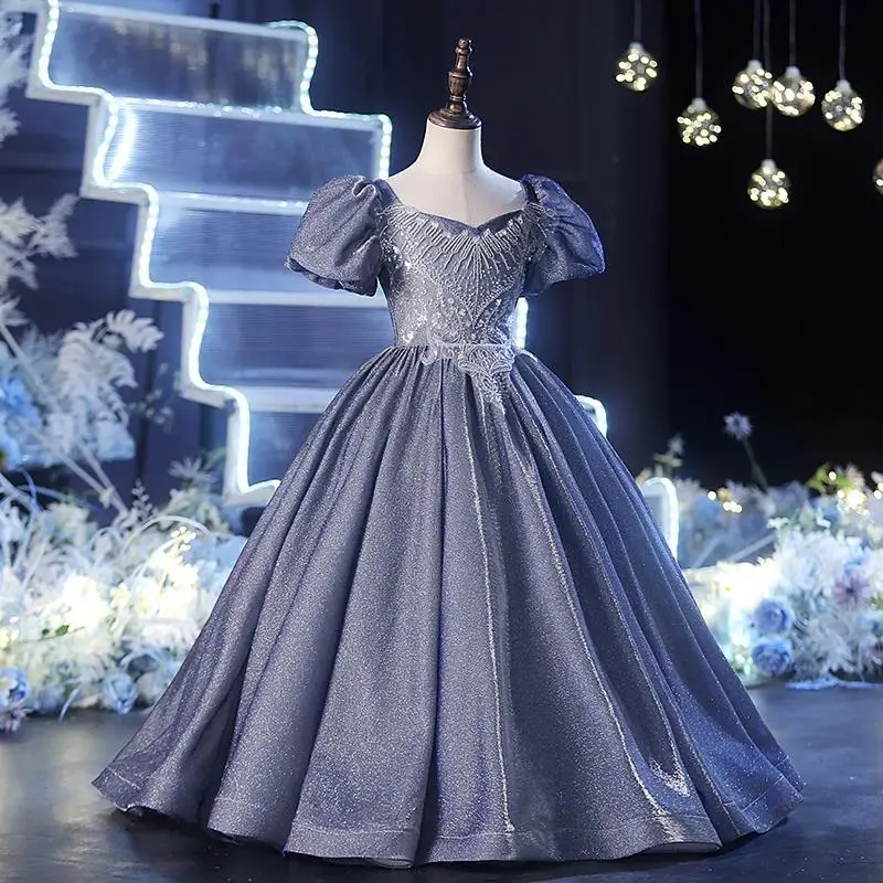 Children Elegant Girls Formal Dress Birthday Party Gown Size 4 To 12 Year Kids Princess Costume Evening Dresses Long Luxury 2023