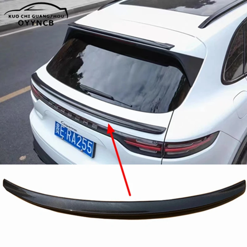 

Carbon Fiber Car trunk lid Spoiler For Porsche Cayenne 2018 2019 2020 2021 High Quality Wing Lip Roof Spoilers