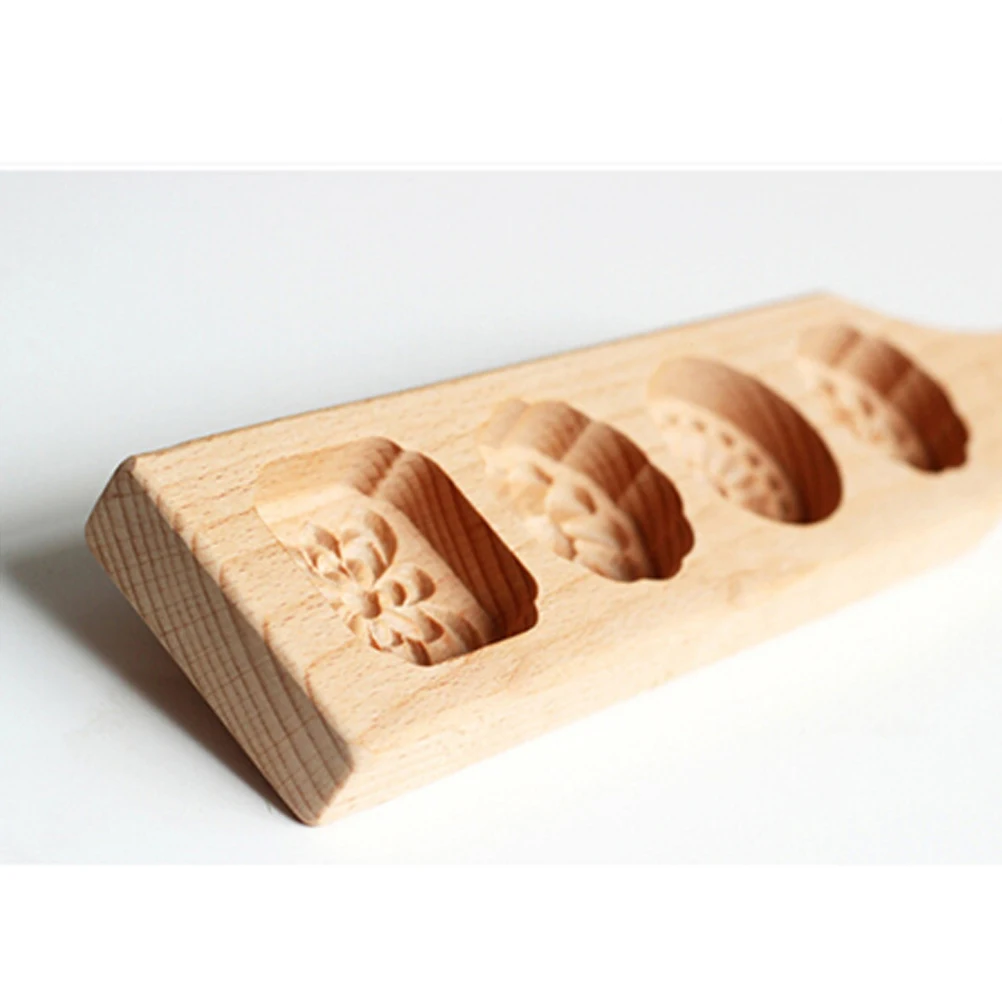 

Wooden Cake Mold 4 Flowers for Making Mooncake Soap Muffins Biscuit Chocolate Environmental Easy Clean Reusable