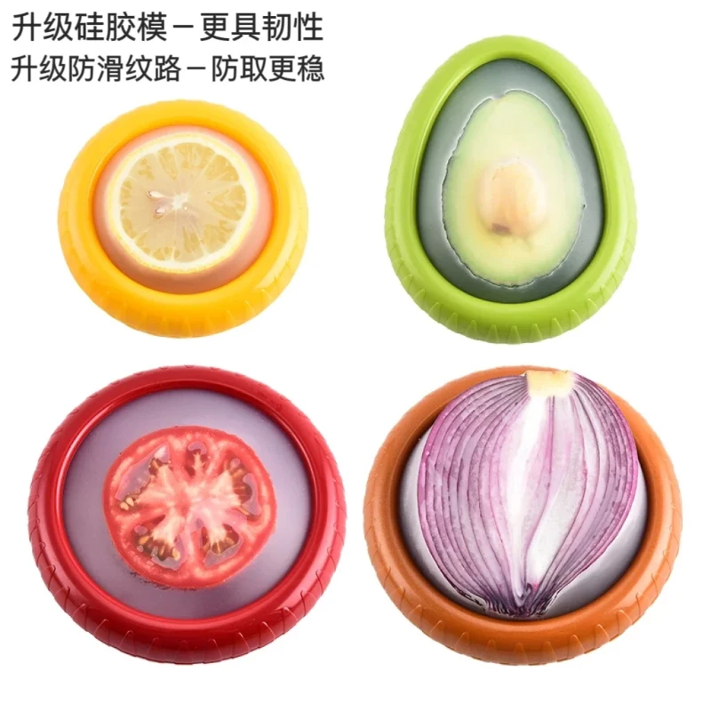 

Refrigerator Silicone Fruit and Vegetable Preservation Box, Lemon Avocado Sealed Storage Box, Onion, Ginger, Garlic